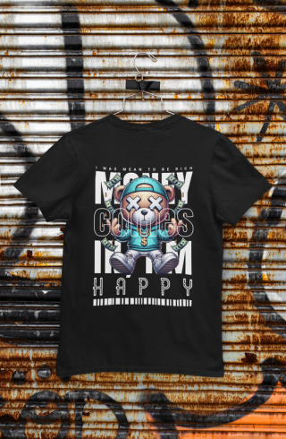 Tshirt Koszulka Bawełna Money Comes In, Im Happy / 190 g/m²