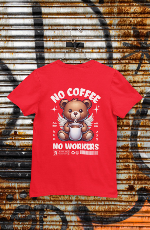 Tshirt Koszulka Bawełna no coffee no workers / 190 g/m²