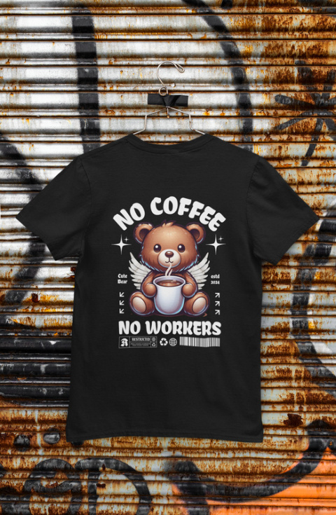 Tshirt Koszulka Bawełna no coffee no workers / 190 g/m²