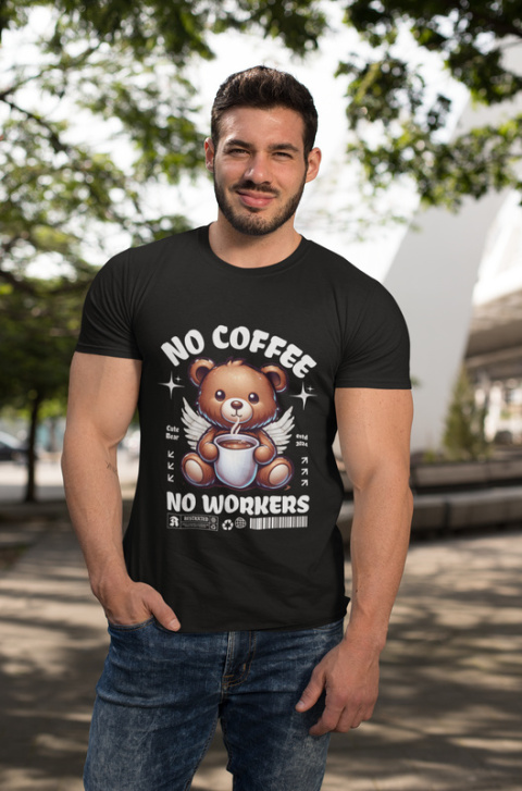 Tshirt Koszulka Bawełna no coffee no workers / 190 g/m²