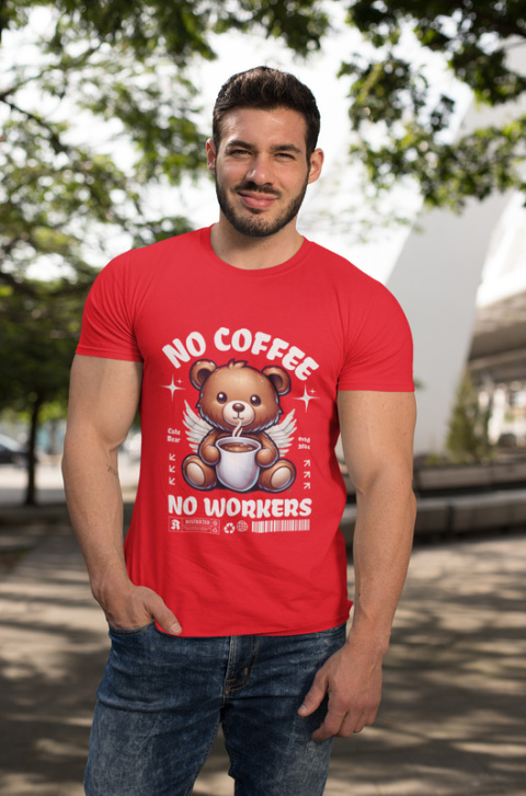 Tshirt Koszulka Bawełna no coffee no workers / 190 g/m²