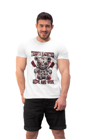 Tshirt Koszulka Bawełna Scary Haunted Teddy Halloween / 190 g/m²