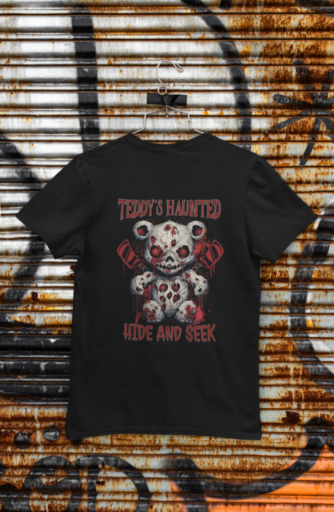 Tshirt Koszulka Bawełna Scary Haunted Teddy Halloween / 190 g/m²