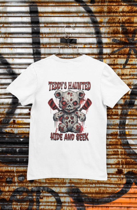 Tshirt Koszulka Bawełna Scary Haunted Teddy Halloween / 190 g/m²