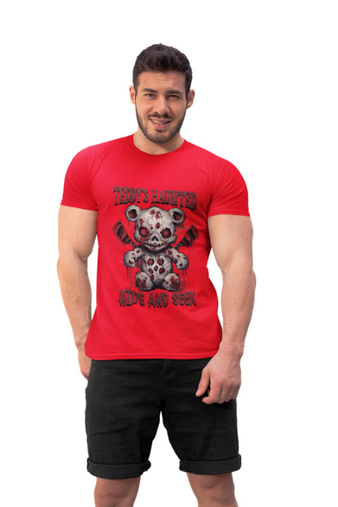 Tshirt Koszulka Bawełna Scary Haunted Teddy Halloween / 190 g/m²